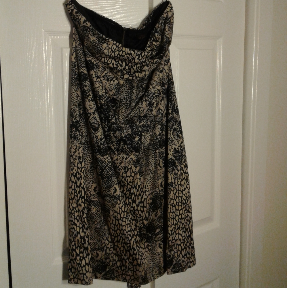 The Limited Strapless Snake Print corset Structured Dress